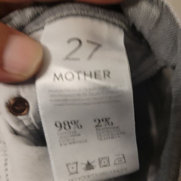 Mother The Dropout Holy Smokes Denim Jeans Womens 27 Grey Tapered Distressed - Picture 12 of 13